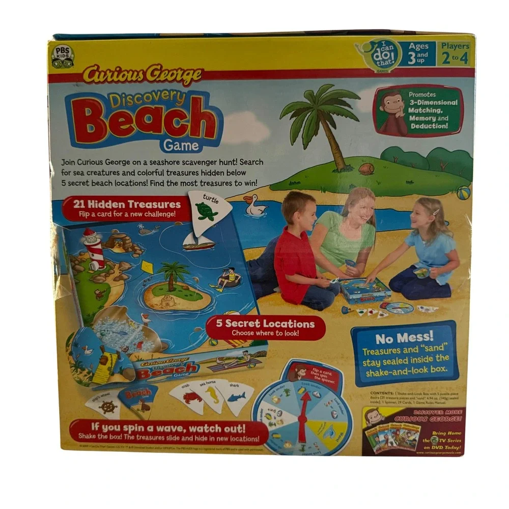I Can Do That! Curious George Discovery Beach Game Kids Blue Scavenger Hunt Flaw